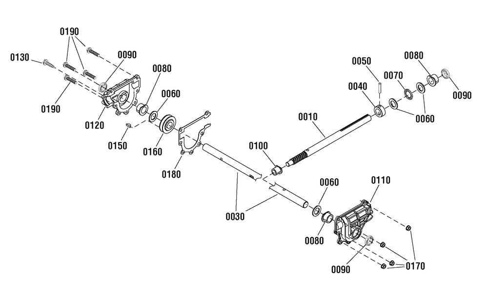 Gear Case Assembly (1753221) Diagram and Parts List for 1696154-00-824LD 2012 Briggs and Stratton Snow Blower